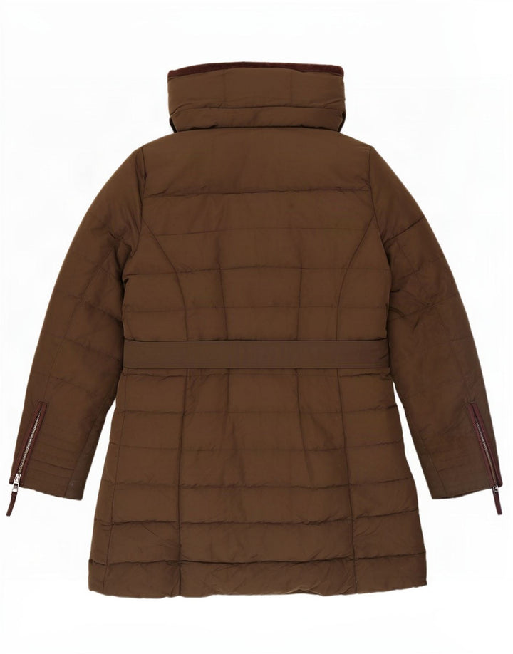 Zara Mujer Chaqueta Acolchada Con Capucha ES 40 XL Poliéster Caqui