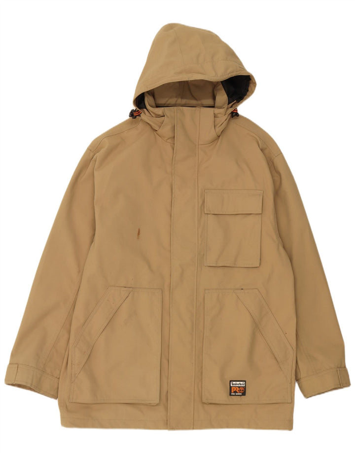 Timberland Chaqueta utilitaria con capucha para hombre UK 38 Medium Beige Nylon
