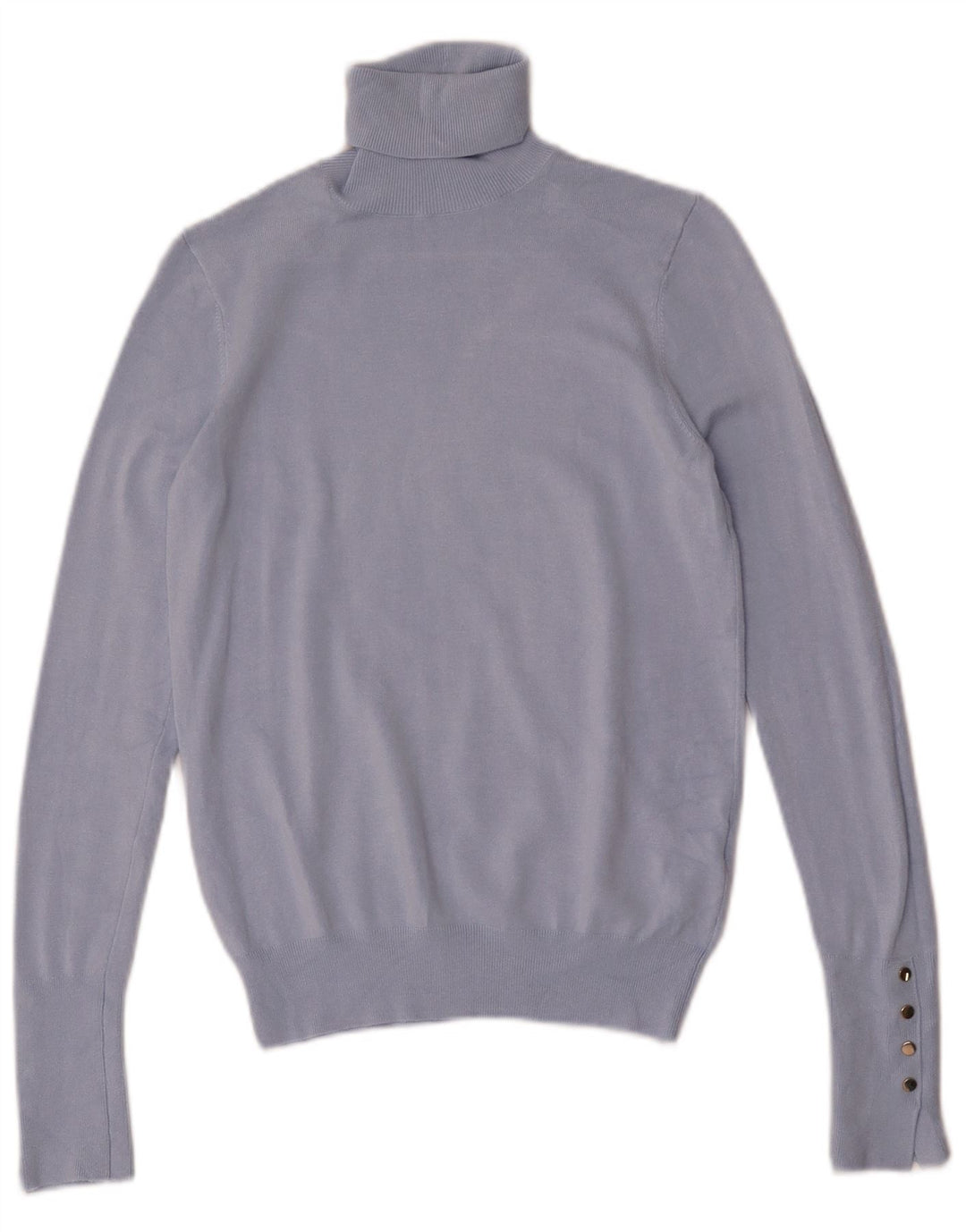 Zara Mujer Roll Neck Jumper Sweater UK 10 Small Blue Viscosa