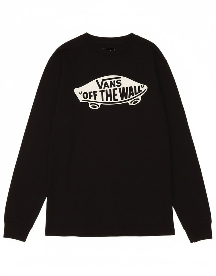 VANS Mens Classic Fit Graphic Top Long Sleeve Small Black Cotton