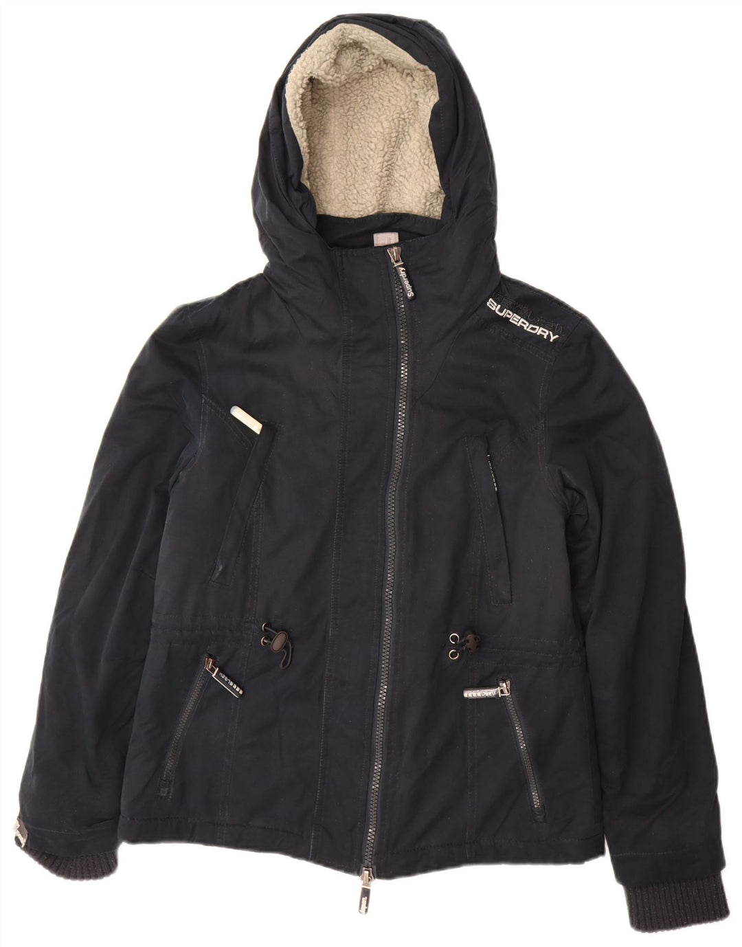 Superdry Chaqueta Cortavientos The Windparka para Mujer UK 44 Grande Azul Marino