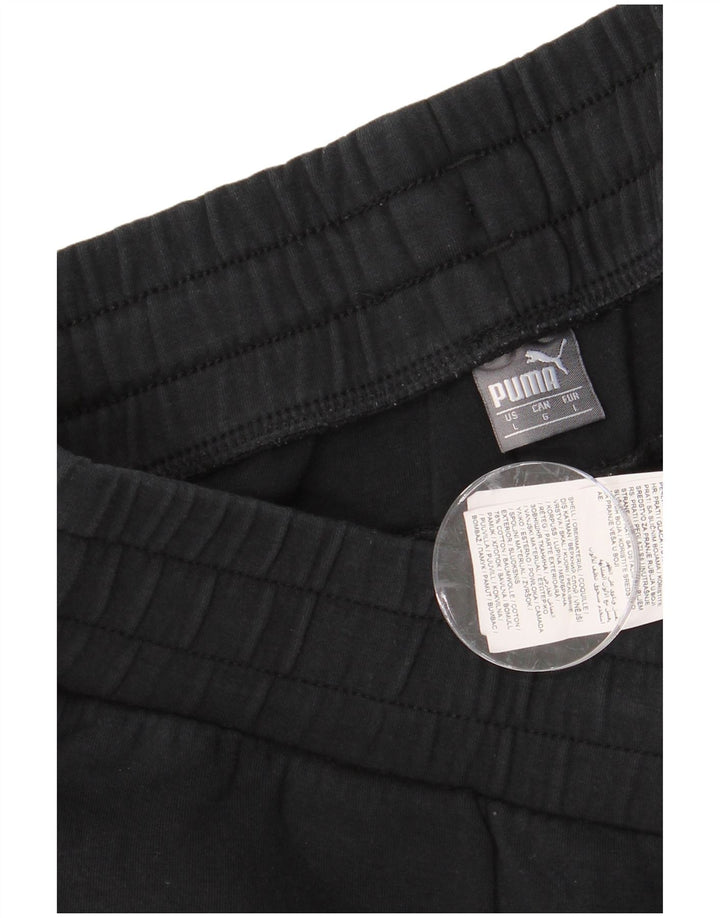 PUMA Pantalones de chándal para hombre, talla grande, algodón negro