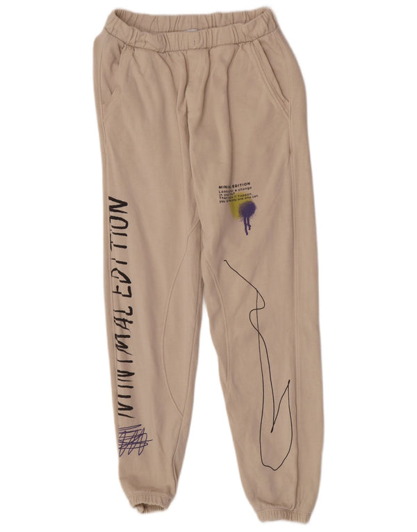 Zara Pantalón Chándal Estampado Niña Joggers 13-14 Años Algodón Beige