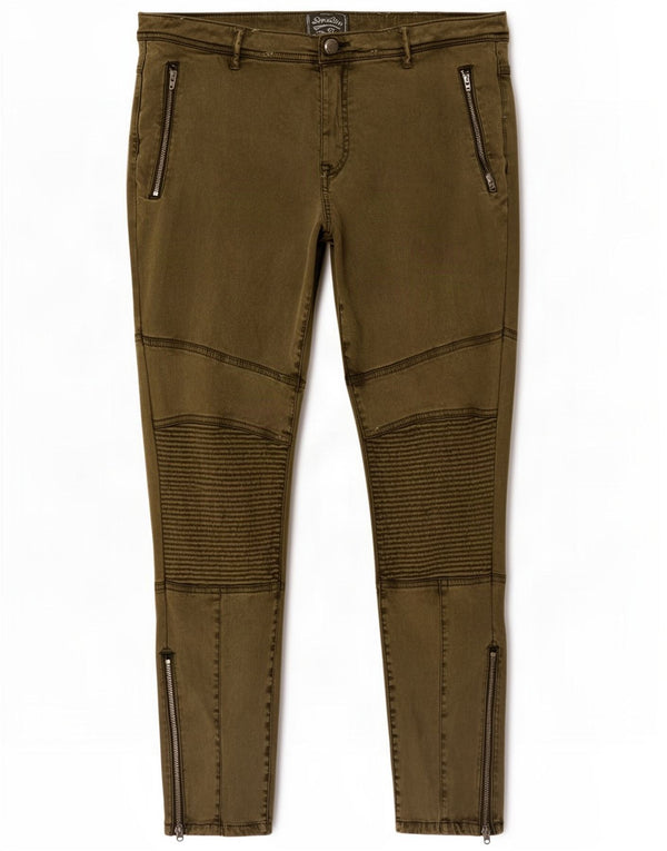 Superdry Pantalón Chino Slim Para Mujer XL W36 L26 Viscosa Caqui
