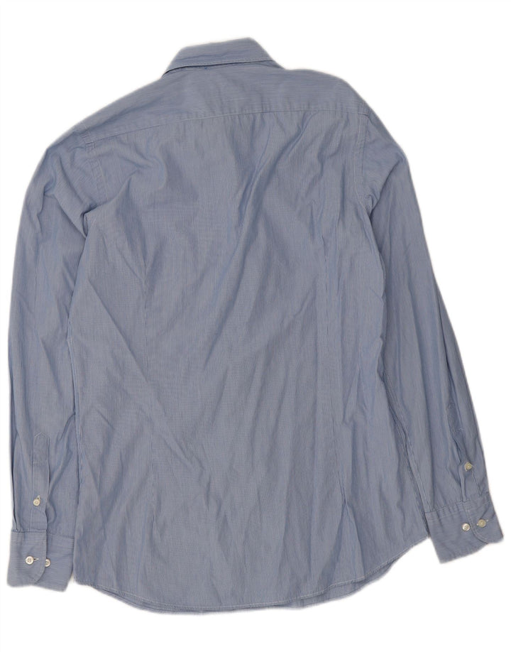 Camisa Massimo Dutti Hombre Slim Fit Algodón Rayas Azul Small