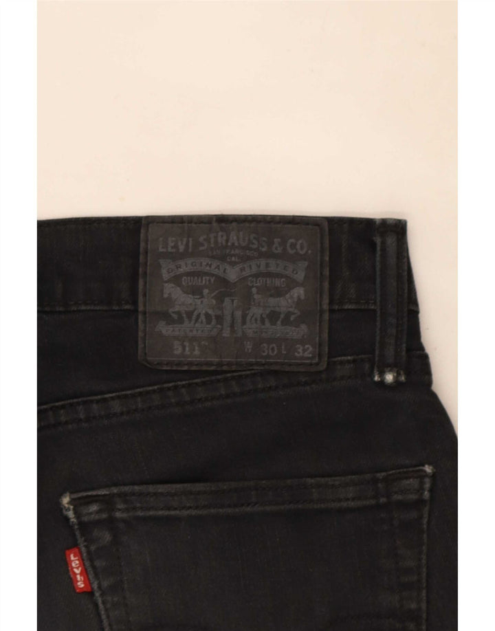Levi's Mens 511 Shorts De Mezclilla W30 Algodón Negro Mediano