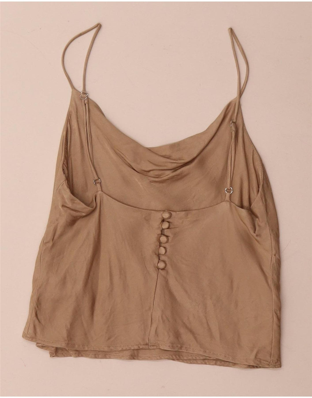 Zara Mujer Cami Top UK 10 Small Viscosa Beige
