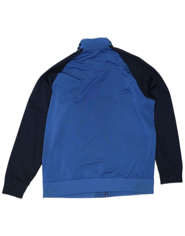 Adidas Mens Tracksuit Top Jacket Large Blue Colourblock Polyester