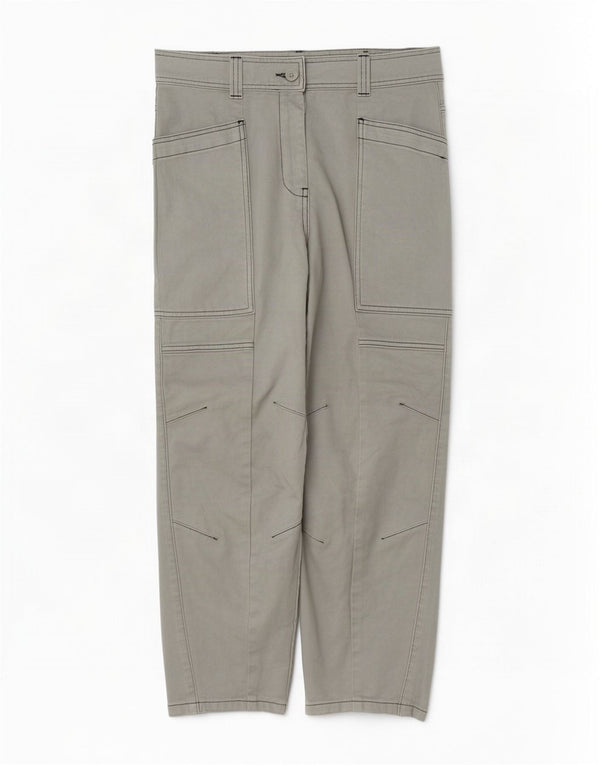 Topshop Pantalones cargo holgados de cintura alta para mujer UK 10 Small W27 L27 Gris
