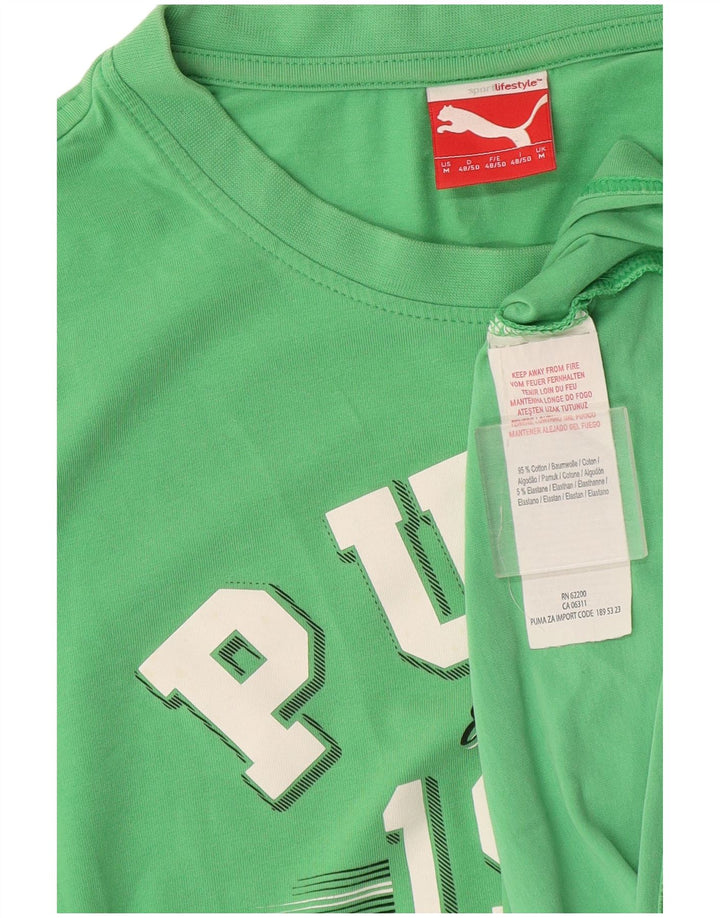 Camiseta Puma Hombre Graphic Top Algodón Verde Medio