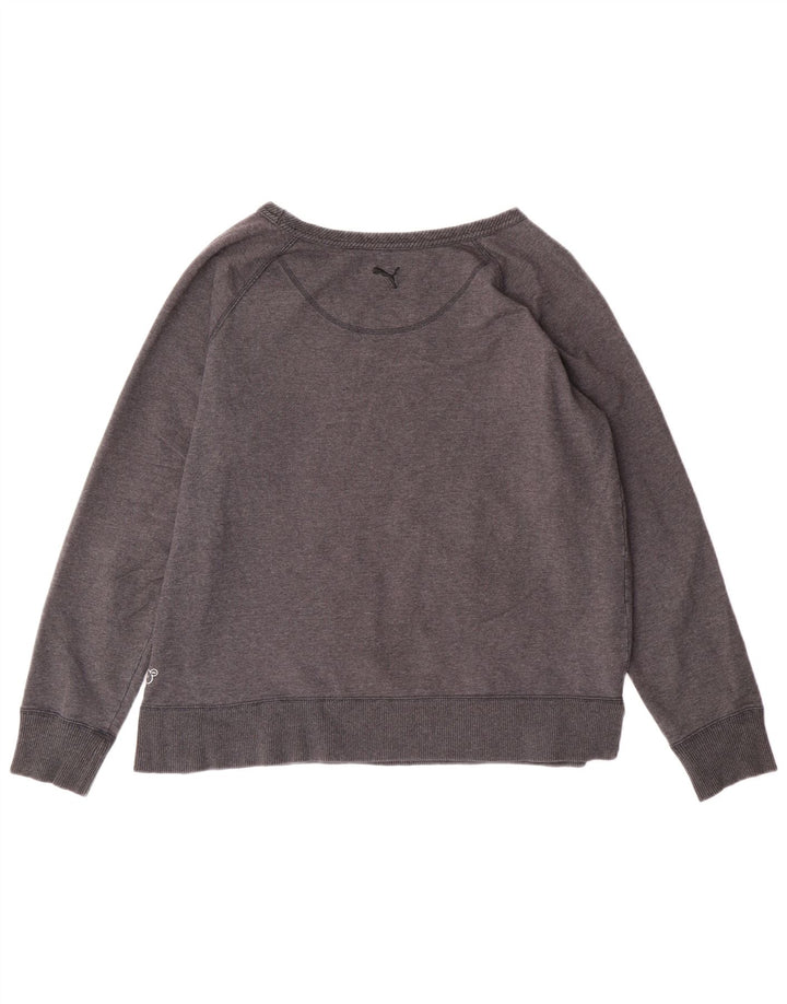 Puma Mujer Crop Graphic Sudadera Jumper UK 16 Grande Gris