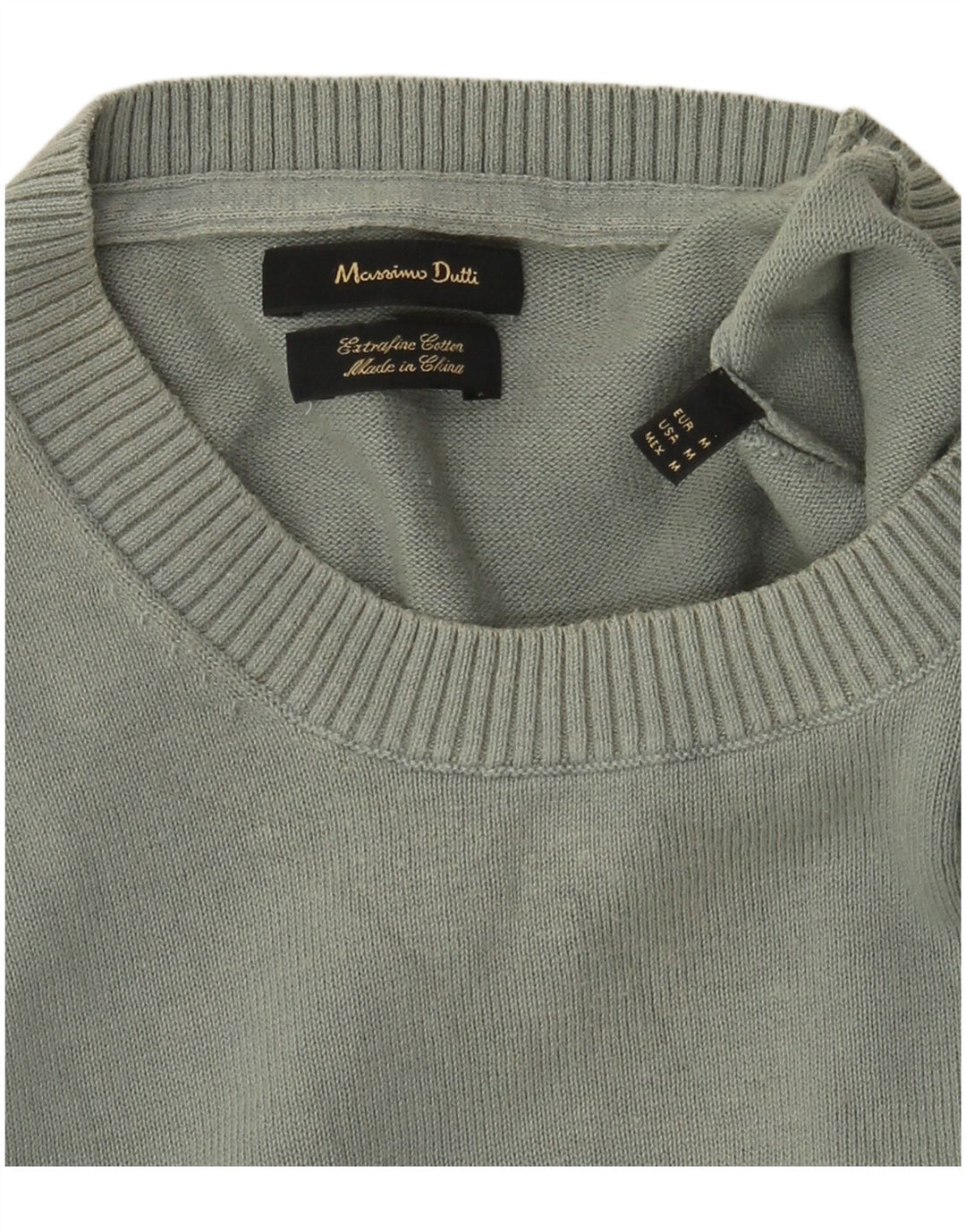 Massimo Dutti Jersey Cuello Redondo Hombre Verde Medio