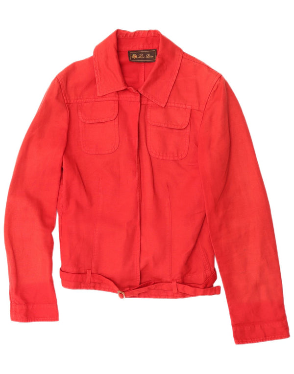 Chaqueta utilitaria para mujer Loro Piana IT 44 Medium Red Linen