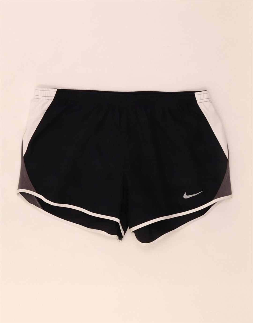 Nike Pantalones cortos deportivos Dri Fit para mujer UK 44 Mediano Negro Colorblock Poliéster