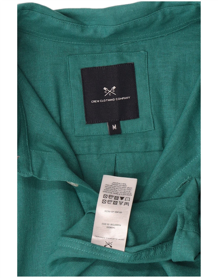 Crew Clothing Camisa Hombre Lino Verde Medio