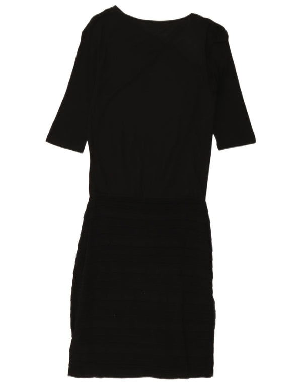 Max & Co. Vestido recto de manga 3/4 para mujer UK 8 Small Negro