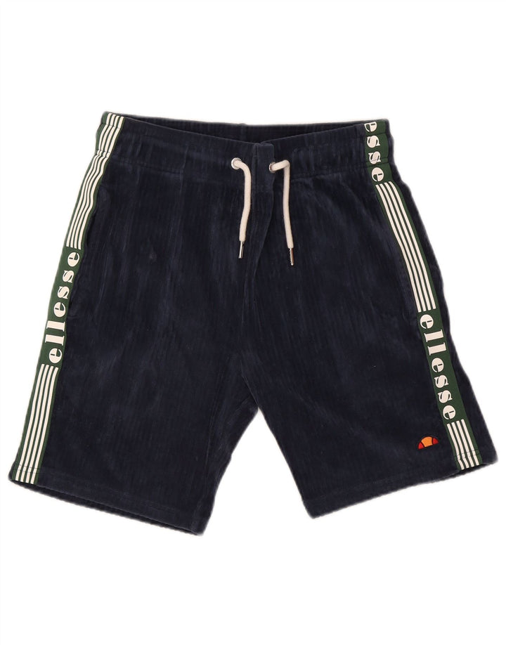 Ellesse Mens Graphic Sport Shorts Small Azul Marino Algodón