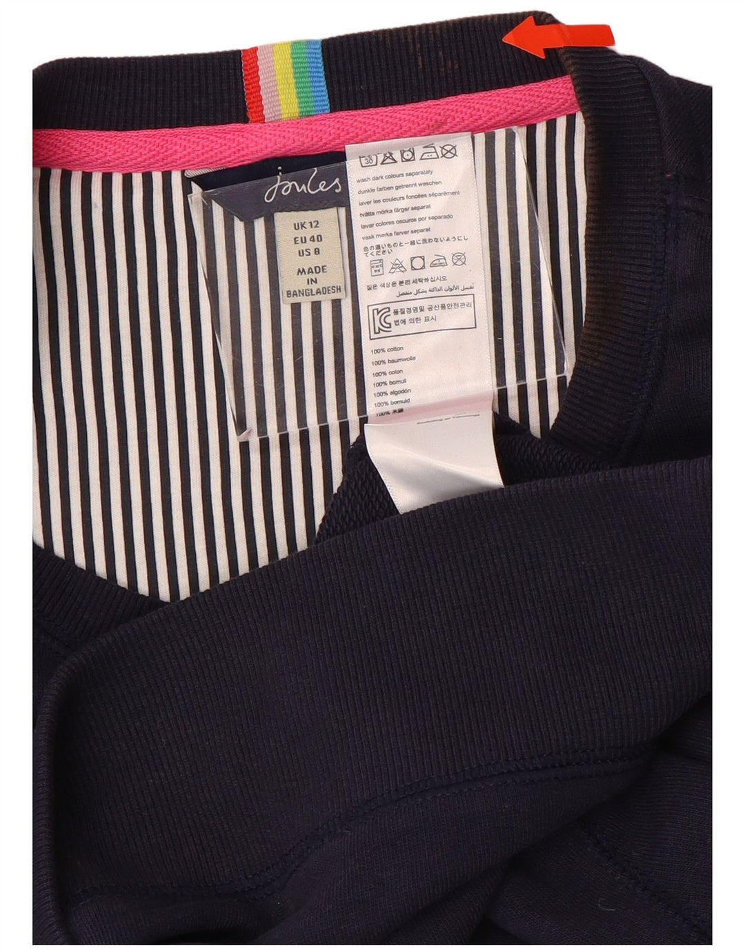 JOULES Sudadera extragrande para mujer UK 12 Medium Azul marino Algodón