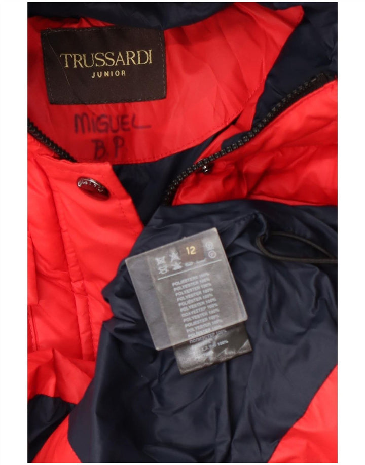 Trussardi Chaqueta acolchada con capucha y gráfico para niño 11-12 años Rojo Poliéster