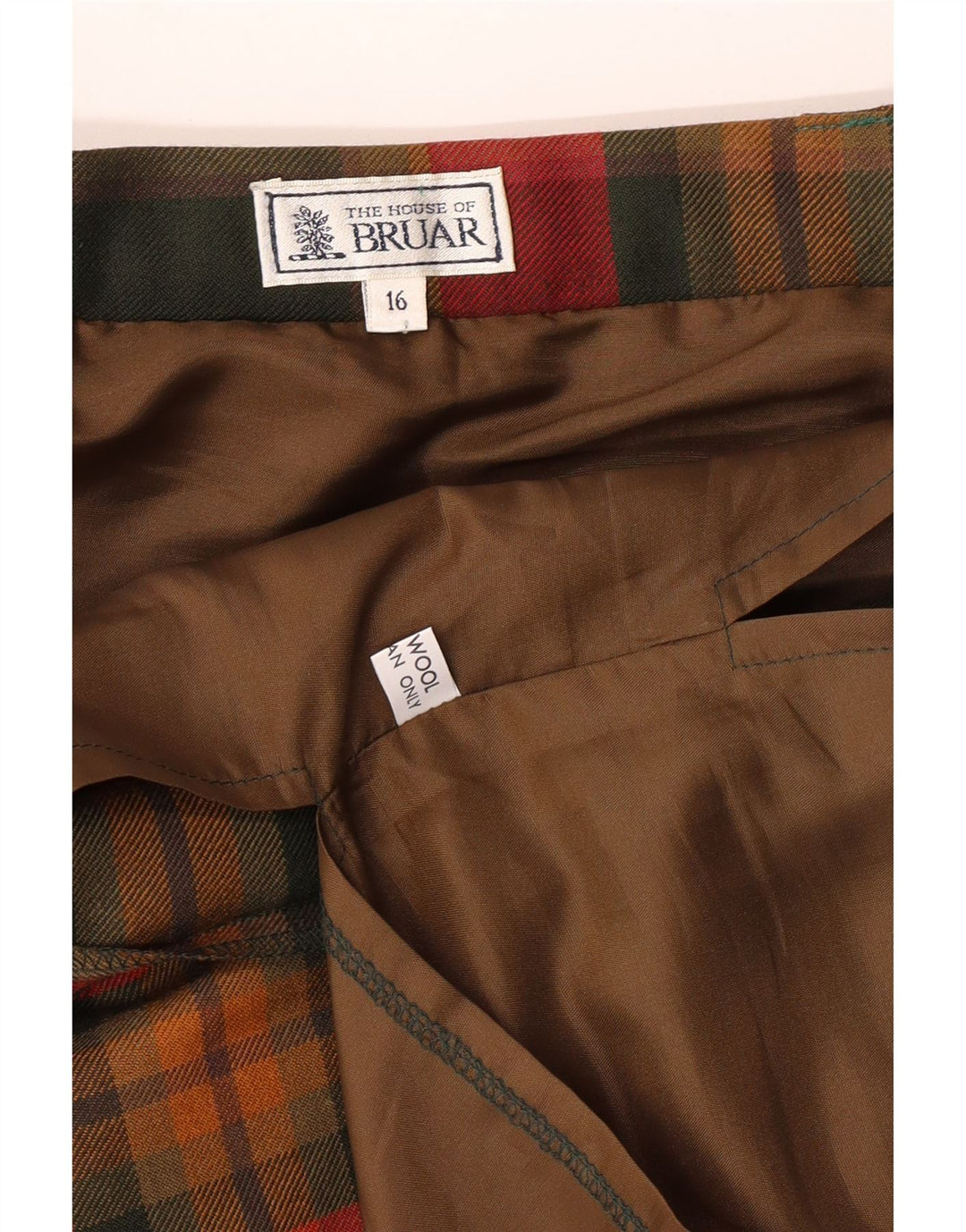 THE HOUSE OF BRUAR Falda acampanada para mujer UK 46 Grande W33 Cuadros rojos