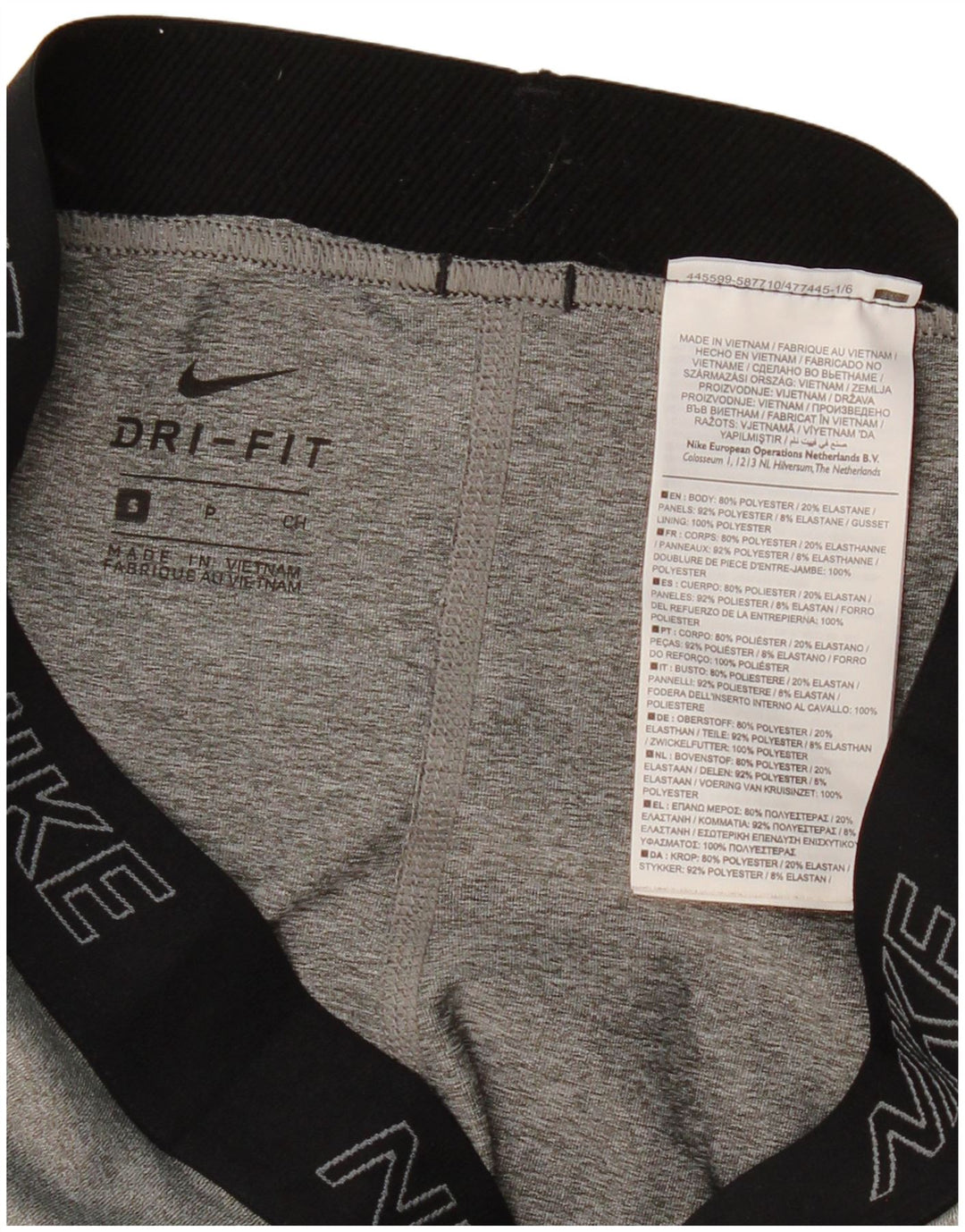 Nike Leggings Dri Fit para mujer UK 8 Pequeño Gris Colorblock Poliéster