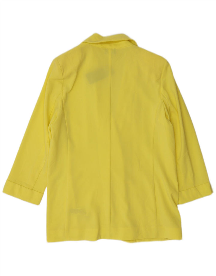 Marks & Spencer Chaqueta tipo blazer abierta de manga 3/4 para mujer UK 40 Amarillo mediano