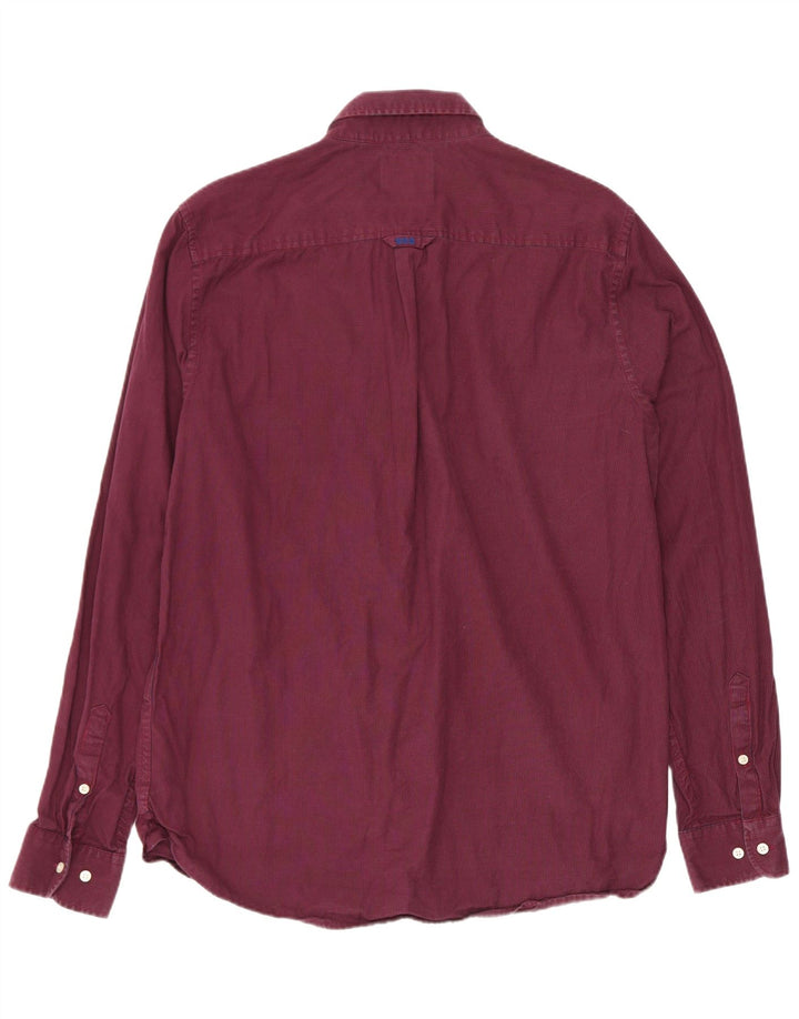 Superdry Camisa Grande De Algodón Con Pata De Gallo Burdeos Para Hombre