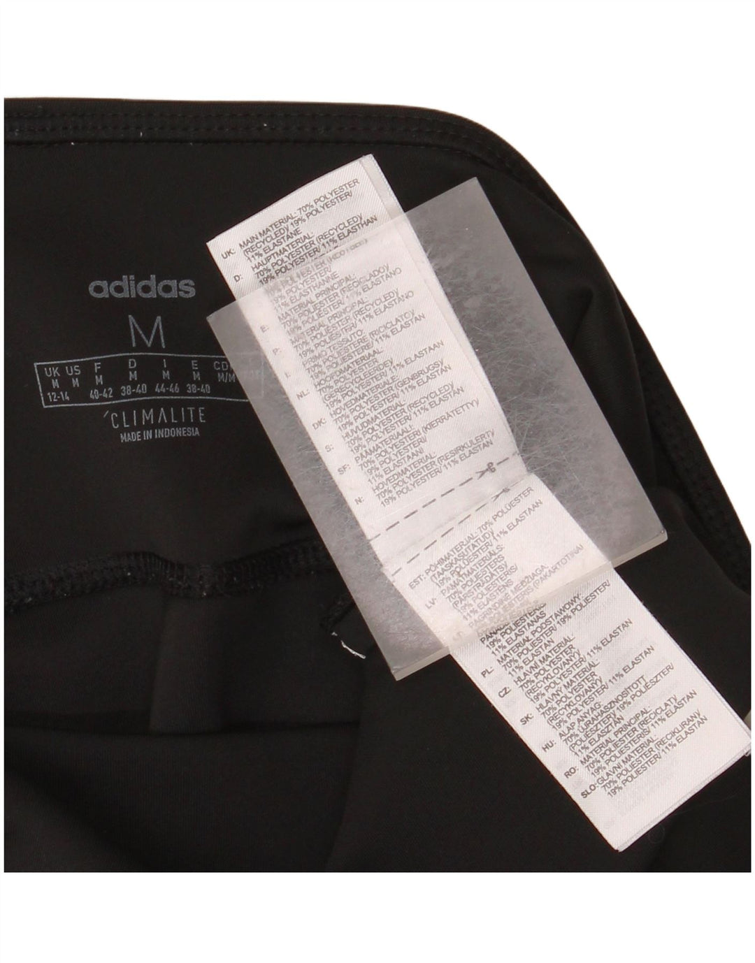 ADIDAS Leggings Climalite para mujer Reino Unido 12/14 Mediano Negro Poliéster