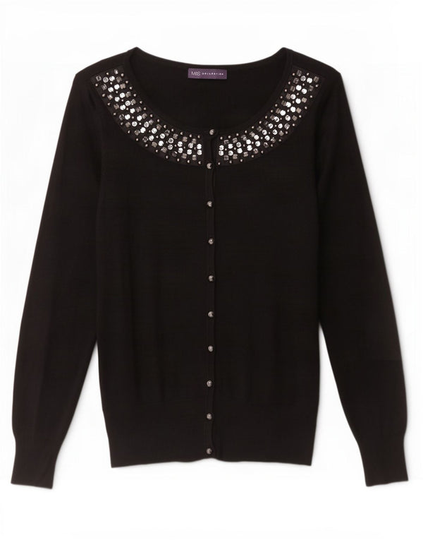 Marks & Spencer - Cárdigan para mujer, talla 40, talla grande, viscosa con manchas negras