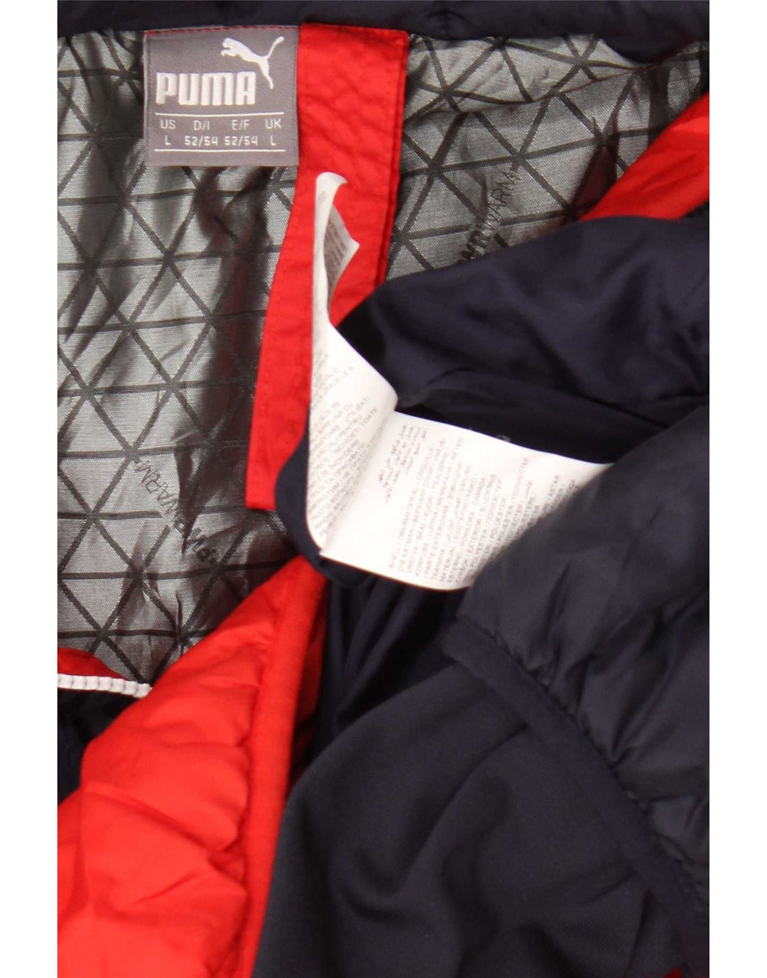 Puma Chaqueta acolchada con capucha para hombre UK 40 Large Rojo Colorblock Poliéster