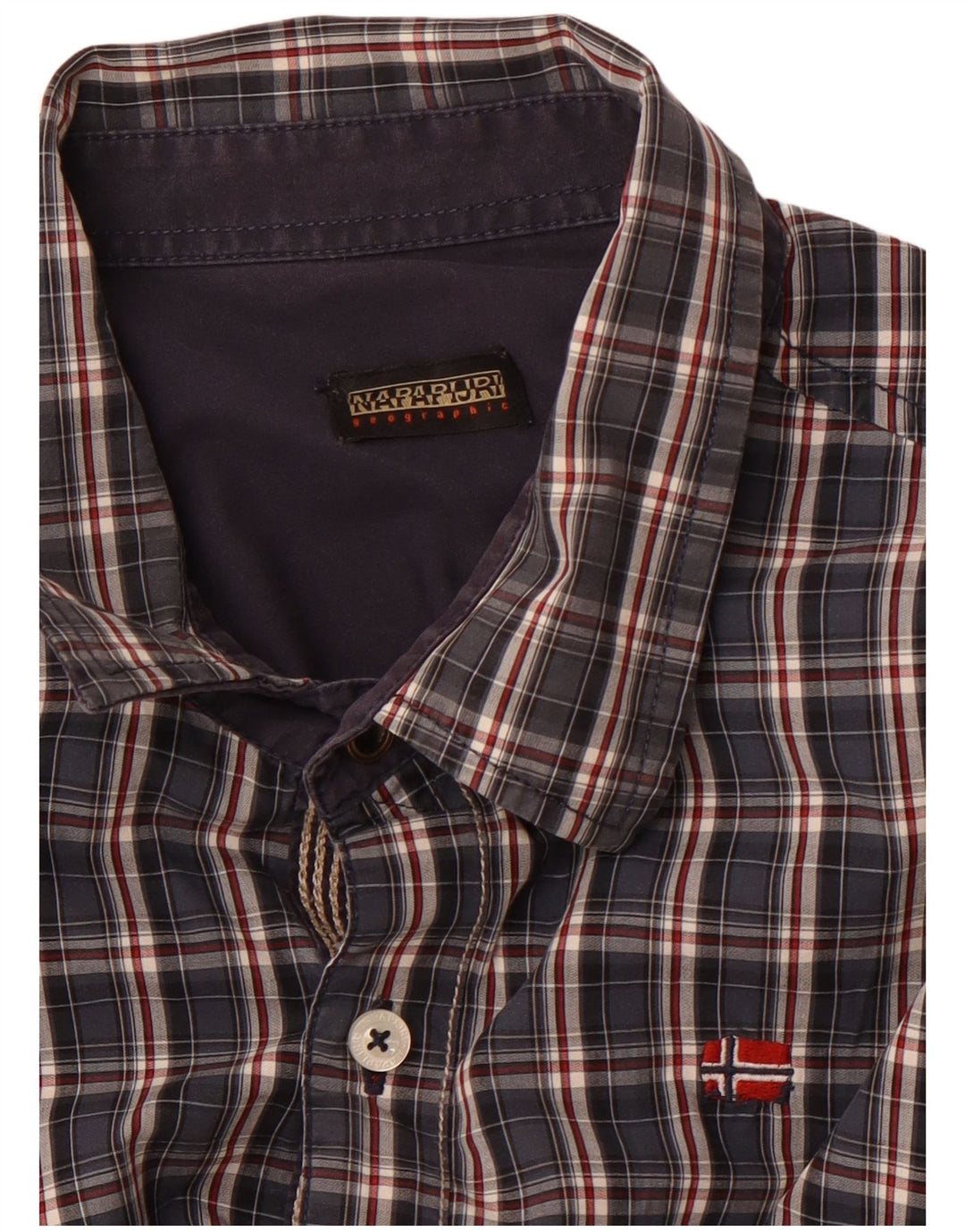NAPAPIJRI Camisa Hombre Medium Azul Marino Cuadros