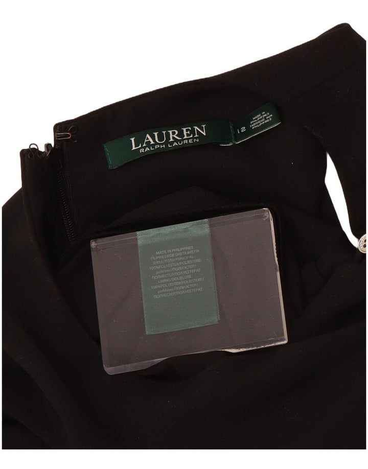 Ralph Lauren Mono sin mangas para mujer US 12 grande poliéster negro