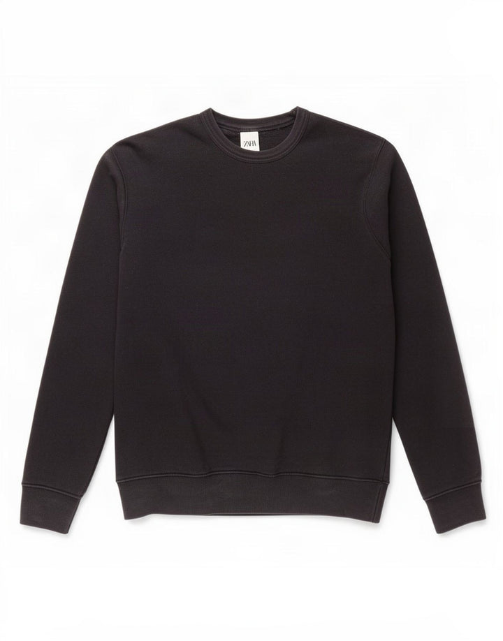 Zara Hombre Sudadera Jumper Large Negro Algodón