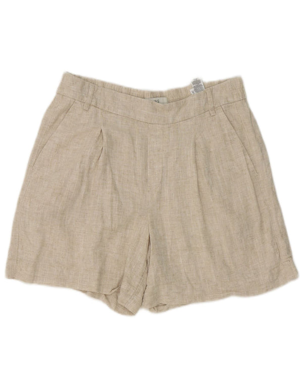 Marks & Spencer Pantalones cortos chinos para mujer UK 12 Medium W32 Beige Linen