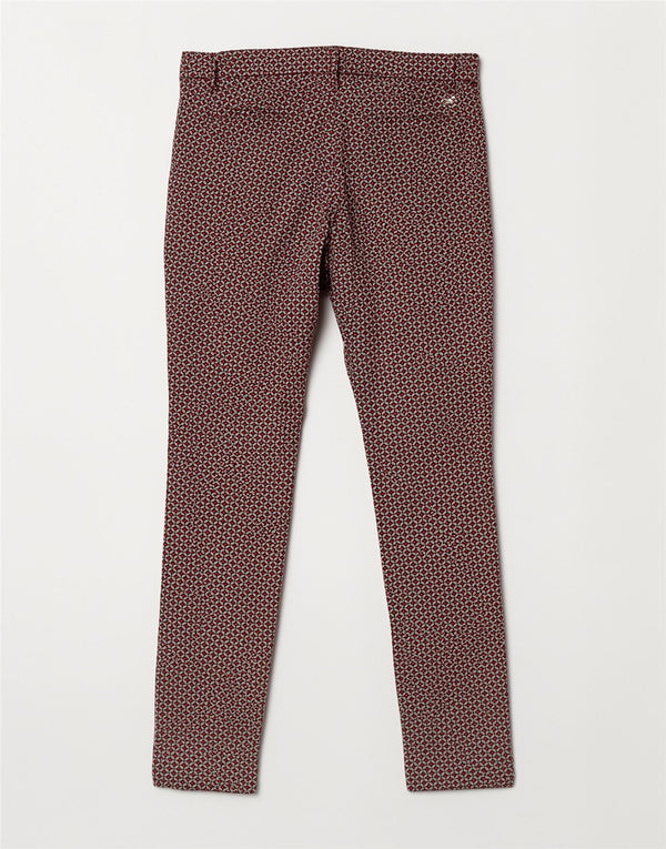 Marella Mujer EMME Slim Chino Pantalones W32 L31 Rojo Geométrico