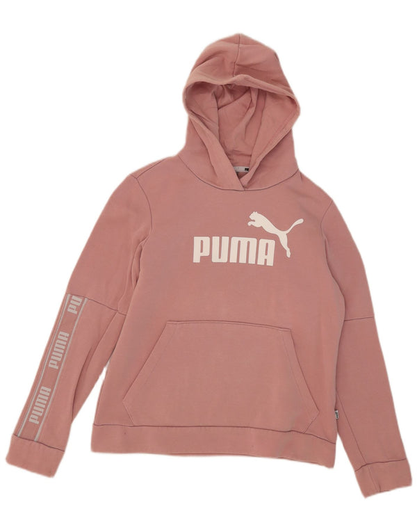 Puma Sudadera con capucha gráfica para mujer UK 14 Medium Pink