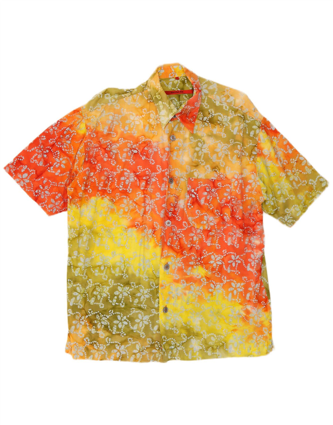 SIGNUM Camisa de manga corta para hombre mediana multicolor floral