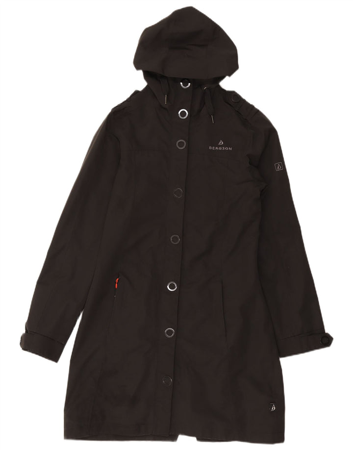 Bergson Abrigo cortavientos con capucha para mujer UK 10 Small Poliéster negro