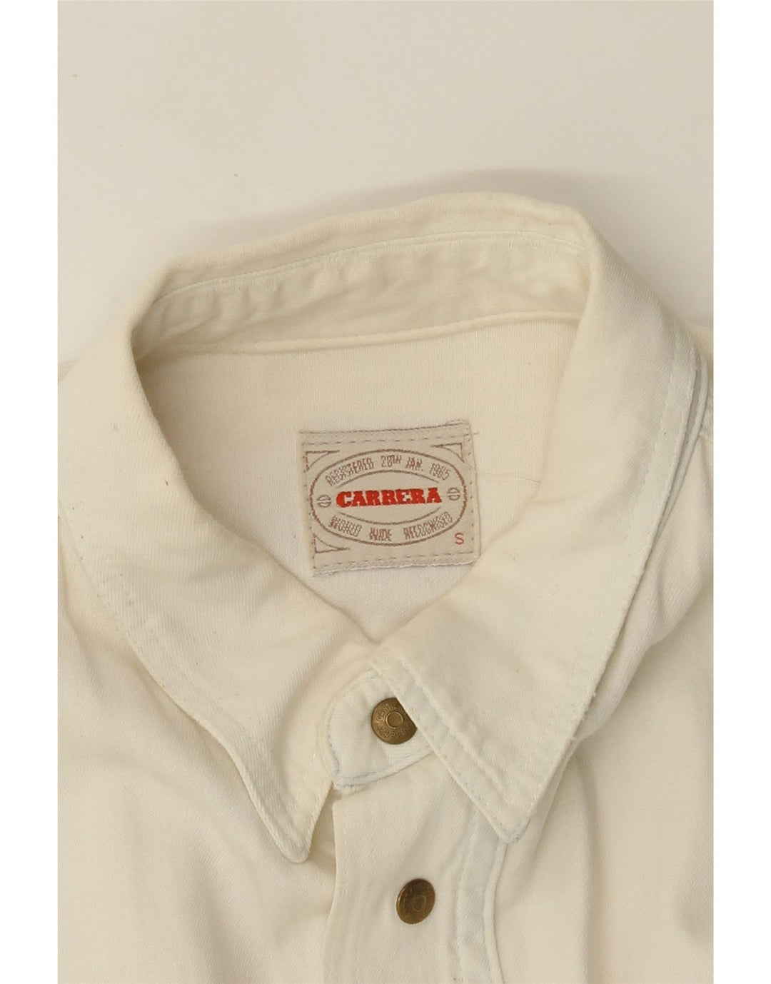 Carrera Camisa Vaquera Pequeña Para Hombre Blanco Roto