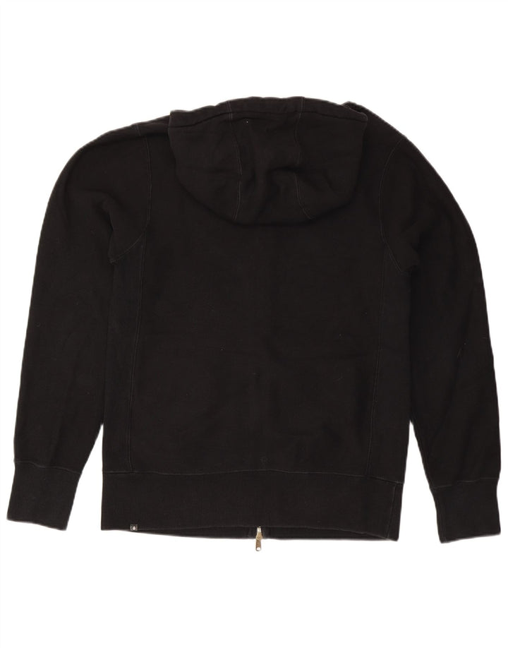 Volcom Sudadera con capucha y cremallera gráfica para hombre, talla pequeña, algodón negro