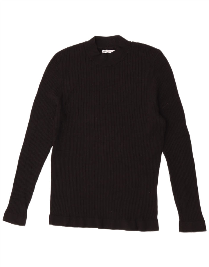 Zara Mujer Top Manga Larga ES 40 XL Negro