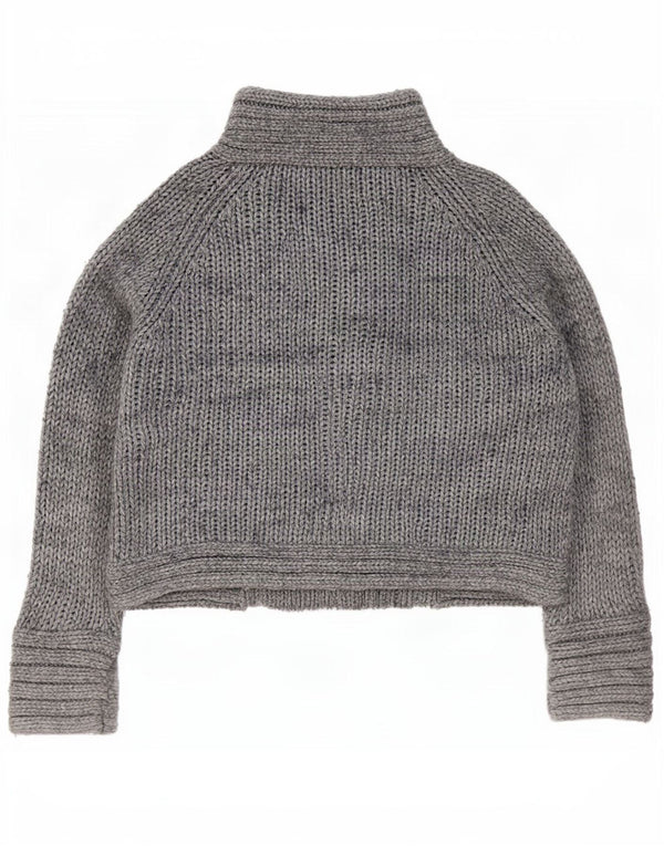 Zara Mujer Cárdigan Suéter UK 44 Acrílico Gris Medio