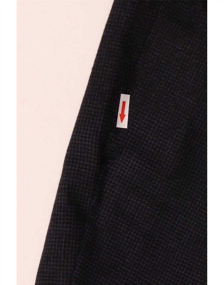 Hugo Boss Chaqueta tipo blazer de 2 botones para hombre UK 42 XL Pata de gallo azul marino