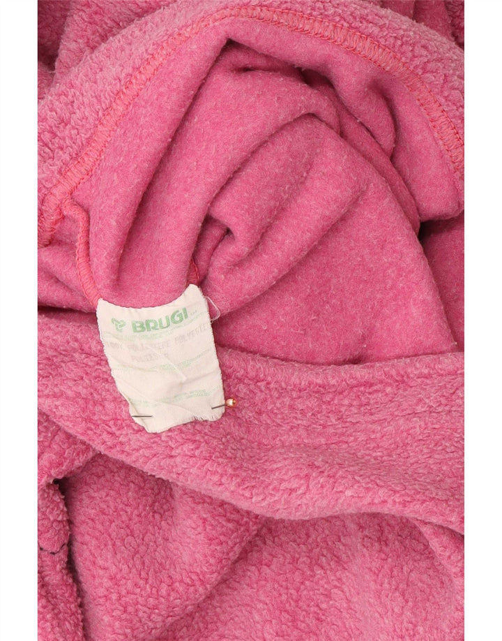 Brugi Jersey De Forro Polar Con Cuello Con Cremallera Y Gráfico Para Hombre Poliéster Rosa Pequeño