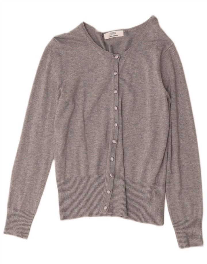 Marks & Spencer - Cárdigan para mujer, talla 10, viscosa gris pequeña