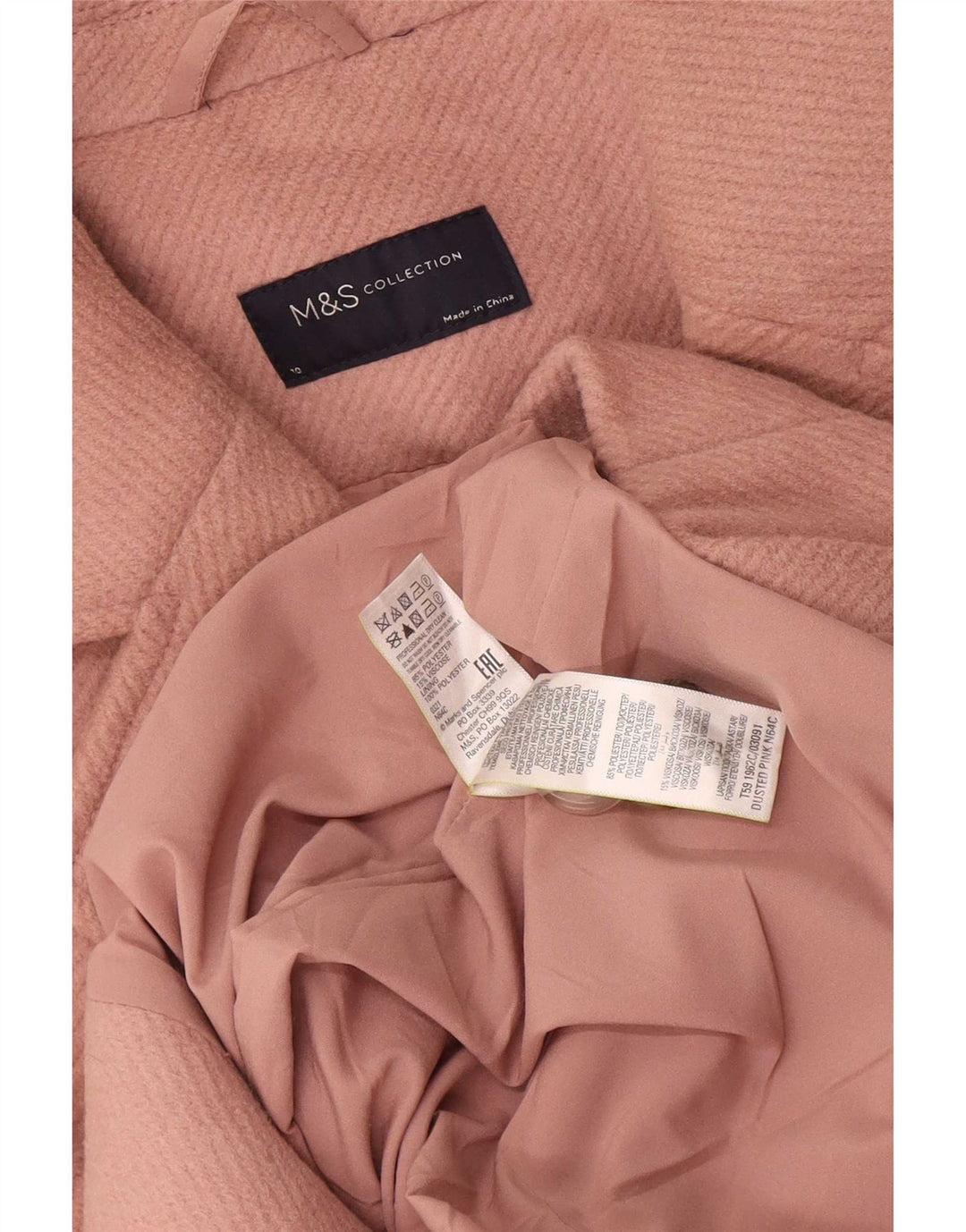Marks & Spencer Abrigo extragrande con doble botonadura para mujer UK 10 Small Pink