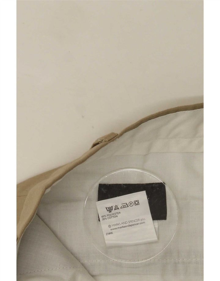 Marks & Spencer Pantalón de traje con pinzas para hombre W36 L31 Poliéster beige