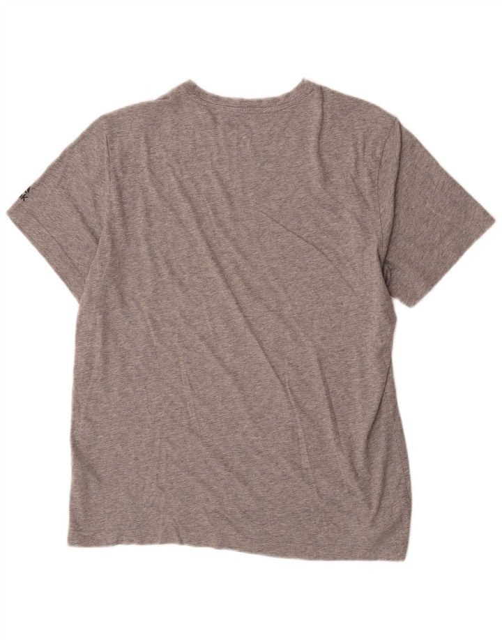 Reebok Camiseta gráfica para hombre Top grande de algodón gris