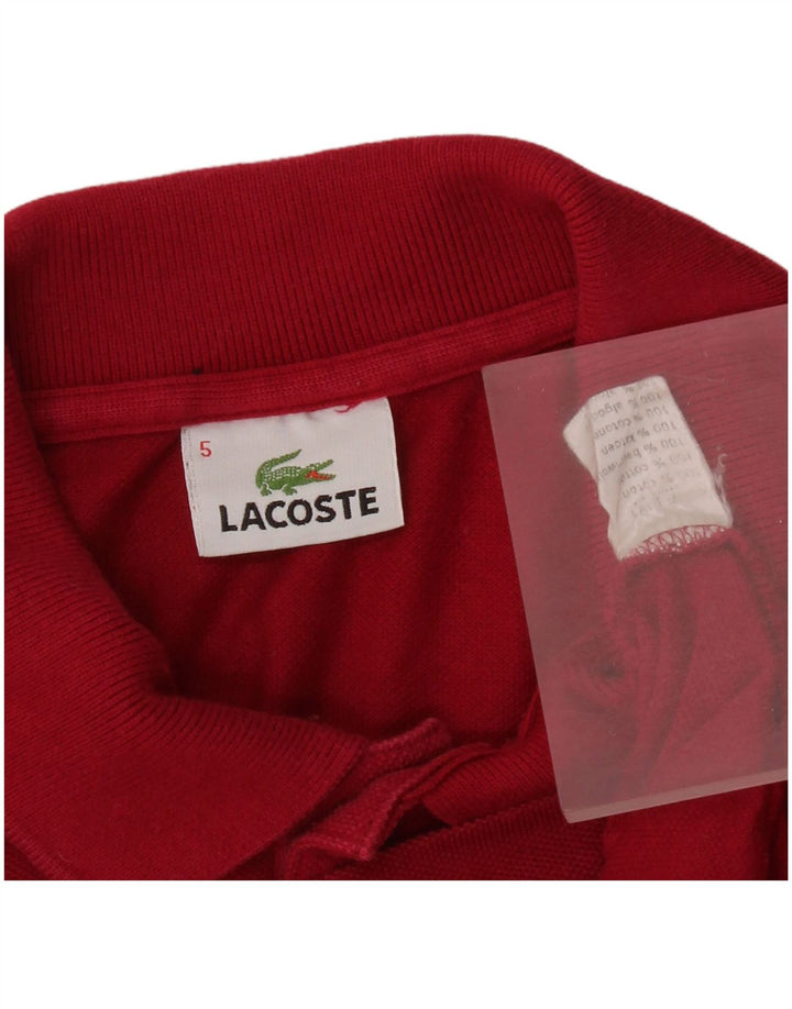 LACOSTE Polo para hombre talla 5 grande algodón rojo