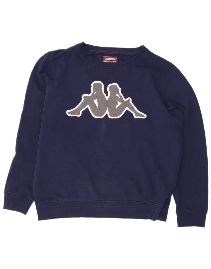 Kappa Sudadera de gran tamaño con gráfico para mujer, talla 44, talla M, azul marino